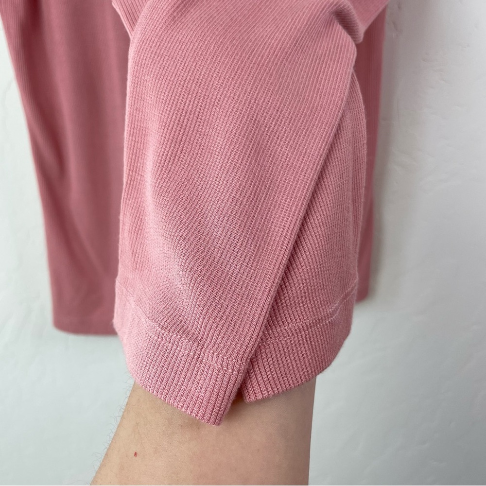 Marine Layer Dusty Pink Lexi Rib Crew Tee Stretch Tencel Long Sleeve Size XL - Picture 9 of 16